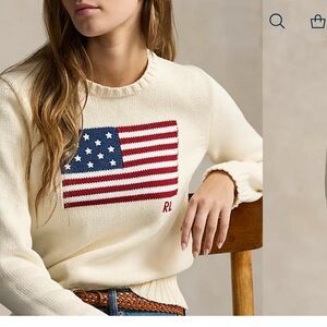 Ralph Lauren Flag Cotton Crewneck Sweater